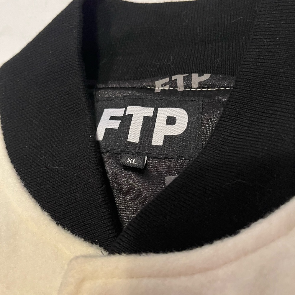 FTP Men's Varsity Jacket in Cream and Red - Picture 4 of 4